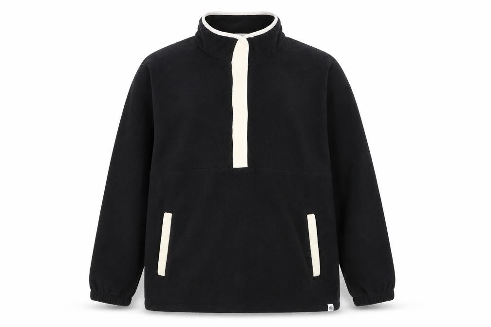 TOG24 Men's Black Fleece 1/2 Zip Windbreaker Jacket Size L