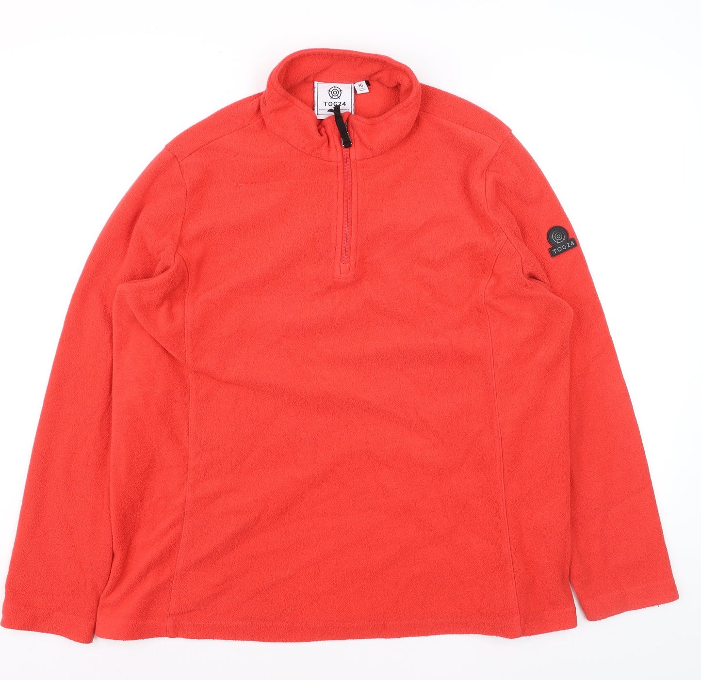 TOG24 Men's Red Fleece 1/4 Zip Pullover Sweatshirt L