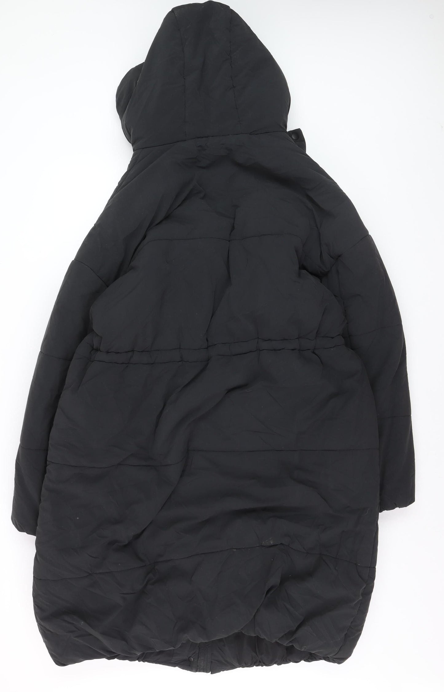 Marks and Spencer Unisex Black Hooded Long Puffer Coat Size 16