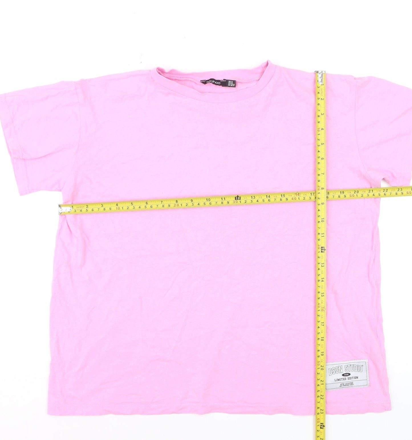 Boohoo Women's Pink Basic Cotton Short Sleeve T-Shirt Size M