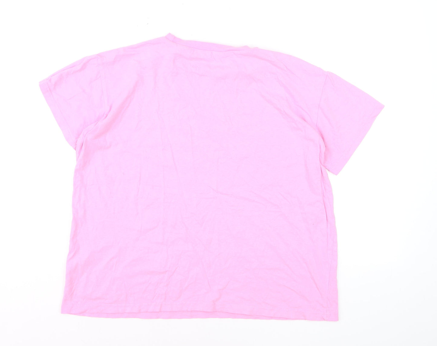 Boohoo Women's Pink Basic Cotton Short Sleeve T-Shirt Size M