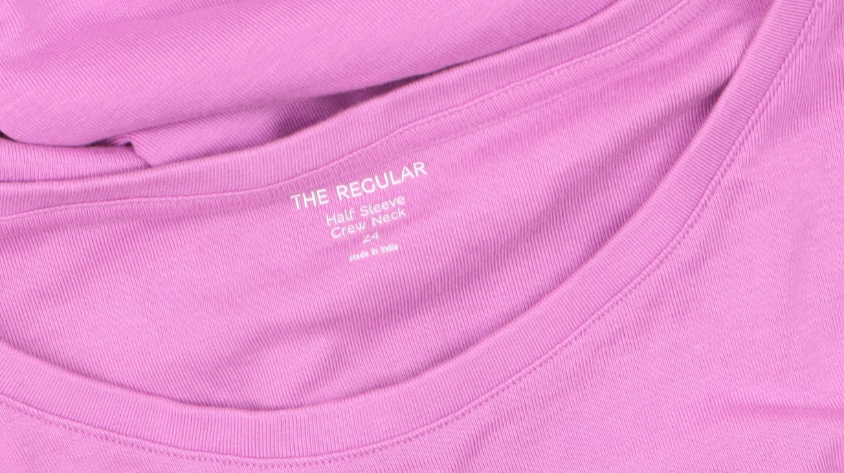 Marks and Spencer Women's Pink Cotton Stretch Crew Neck T-Shirt Size 24