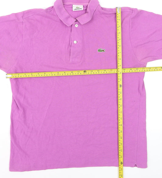 Lacoste Men's Pink Regular Fit Cotton Polo Shirt Size M