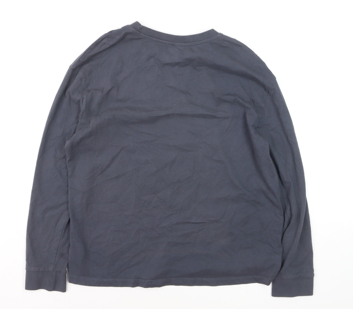 Close-up detail of Marks & Spencer girls’ grey stitch long sleeve t-shirt 12-13 years