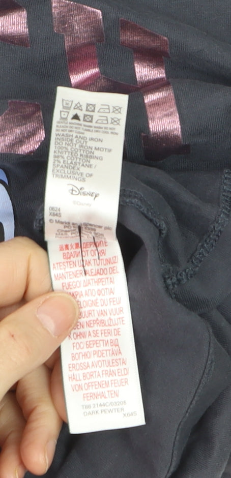Brand and care label for Marks & Spencer girls’ grey stitch long sleeve t-shirt 12-13 years