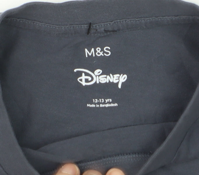 Additional view of Marks & Spencer girls’ grey stitch long sleeve t-shirt 12-13 years