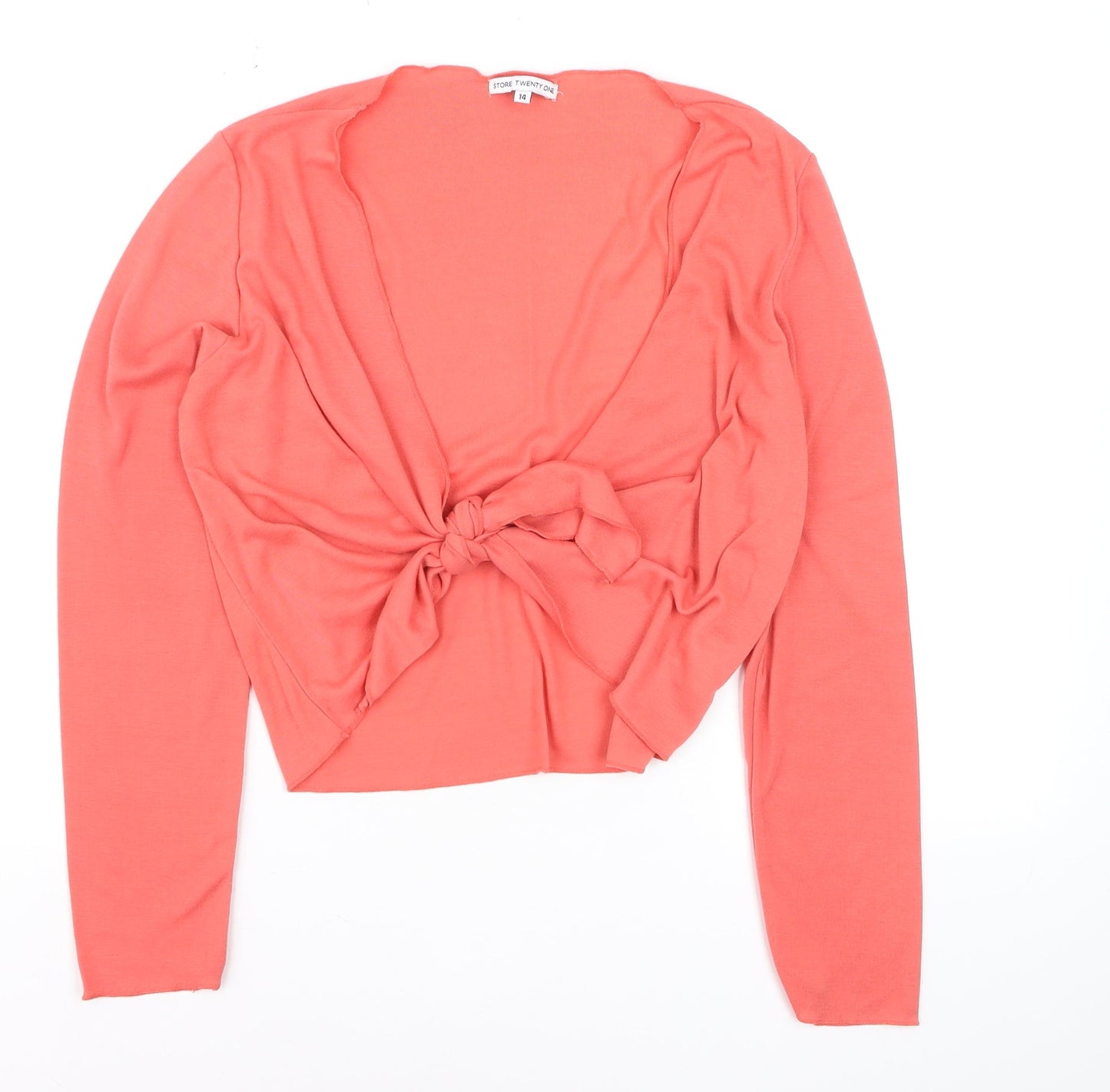 Store Twenty One Women's Pink Size 14 Tie Front Cardigan