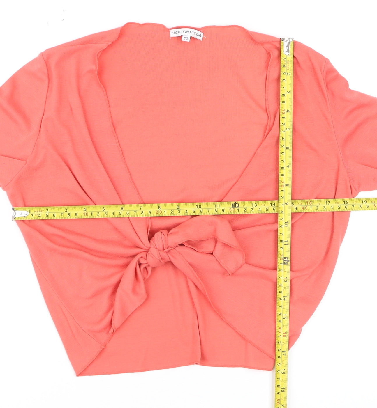 Store Twenty One Women's Pink Size 14 Tie Front Cardigan