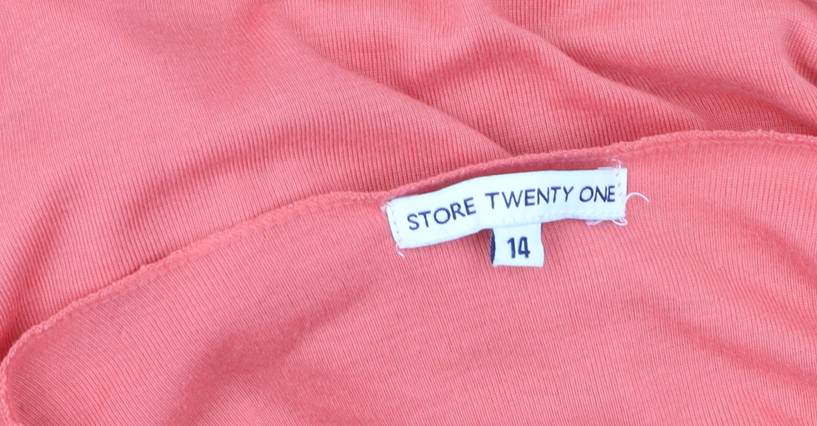 Store Twenty One Women's Pink Size 14 Tie Front Cardigan