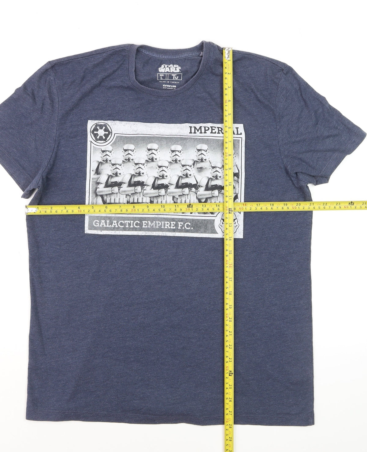 Tu Star Wars Men's Blue Graphic Print Crew Neck T-Shirt Size L
