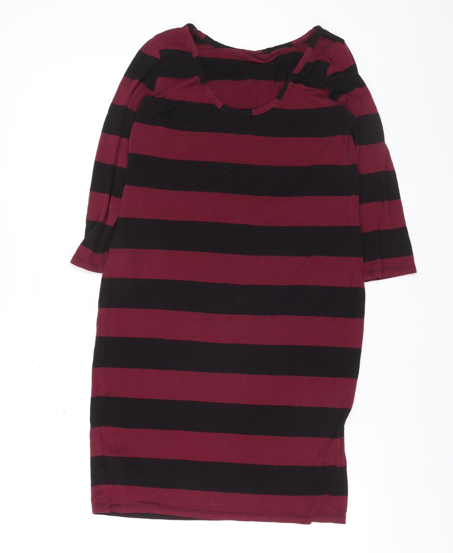 Therapy Women’s Burgundy Black Stripe Shift Dress Size 12