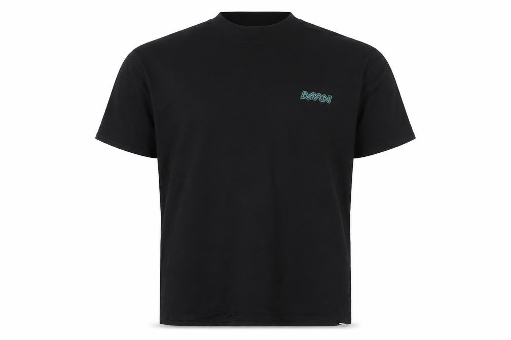 boohooMAN Men Black Graphic Bird Logo T-Shirt L Regular Fit