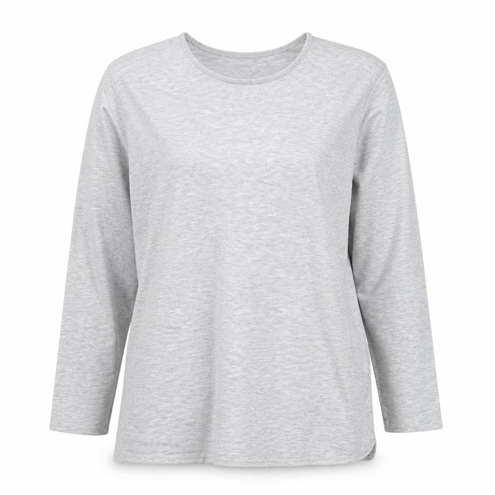 Brezza Women's Grey Long Sleeve Basic Viscose T-Shirt Size 16