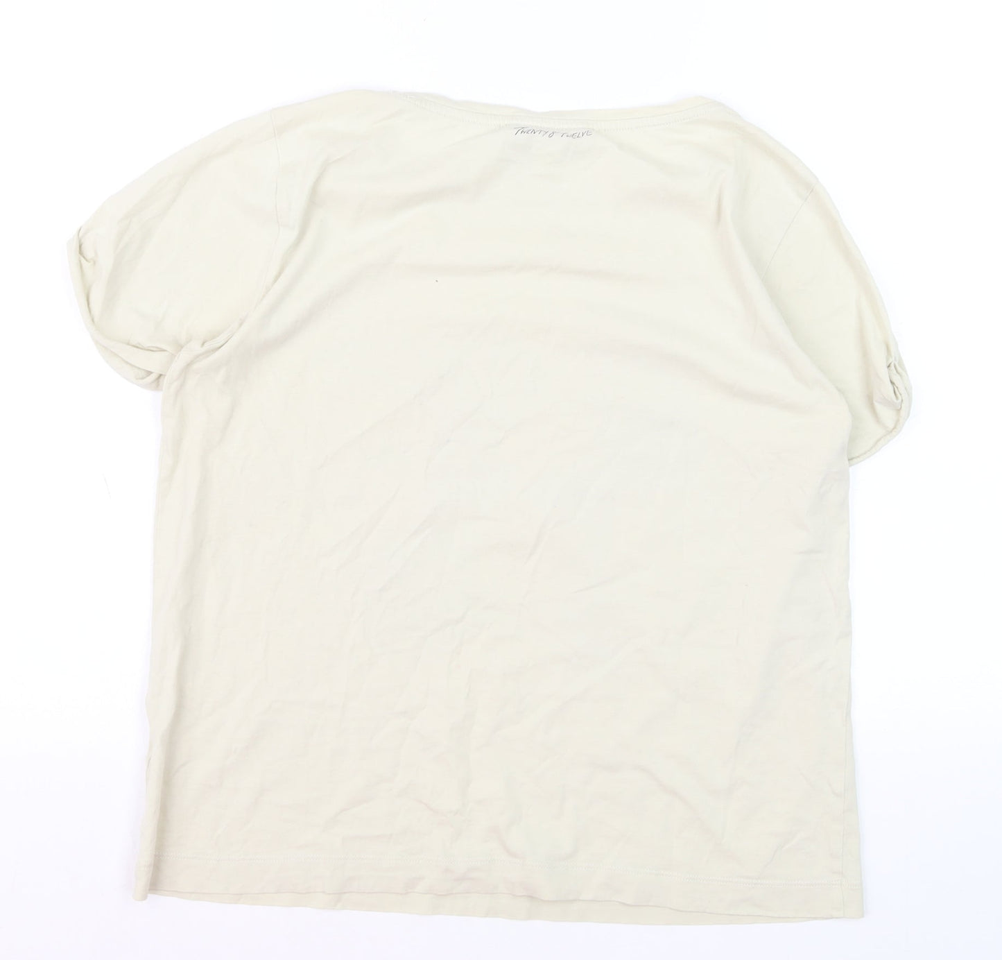 Twenty8Twelve Women's Beige Graphic Cotton T-Shirt M