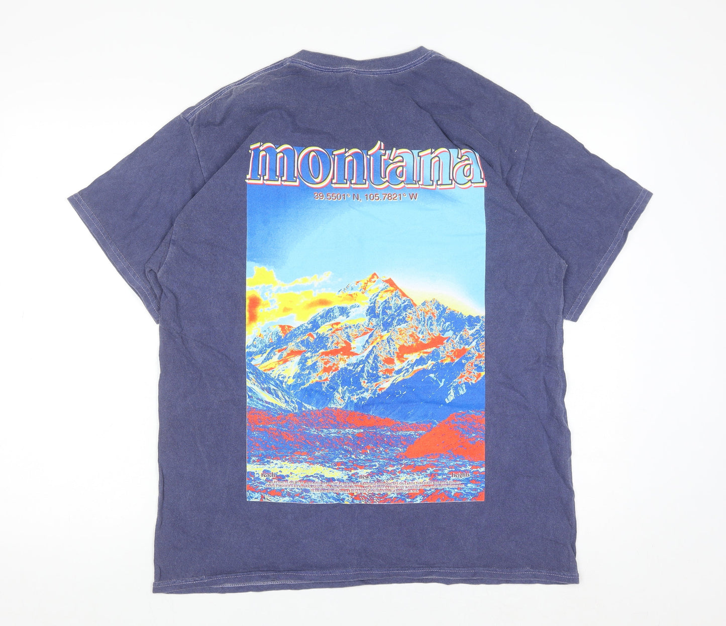 Urban Outfitters Men's Blue Montana Graphic Print T-Shirt Size S
