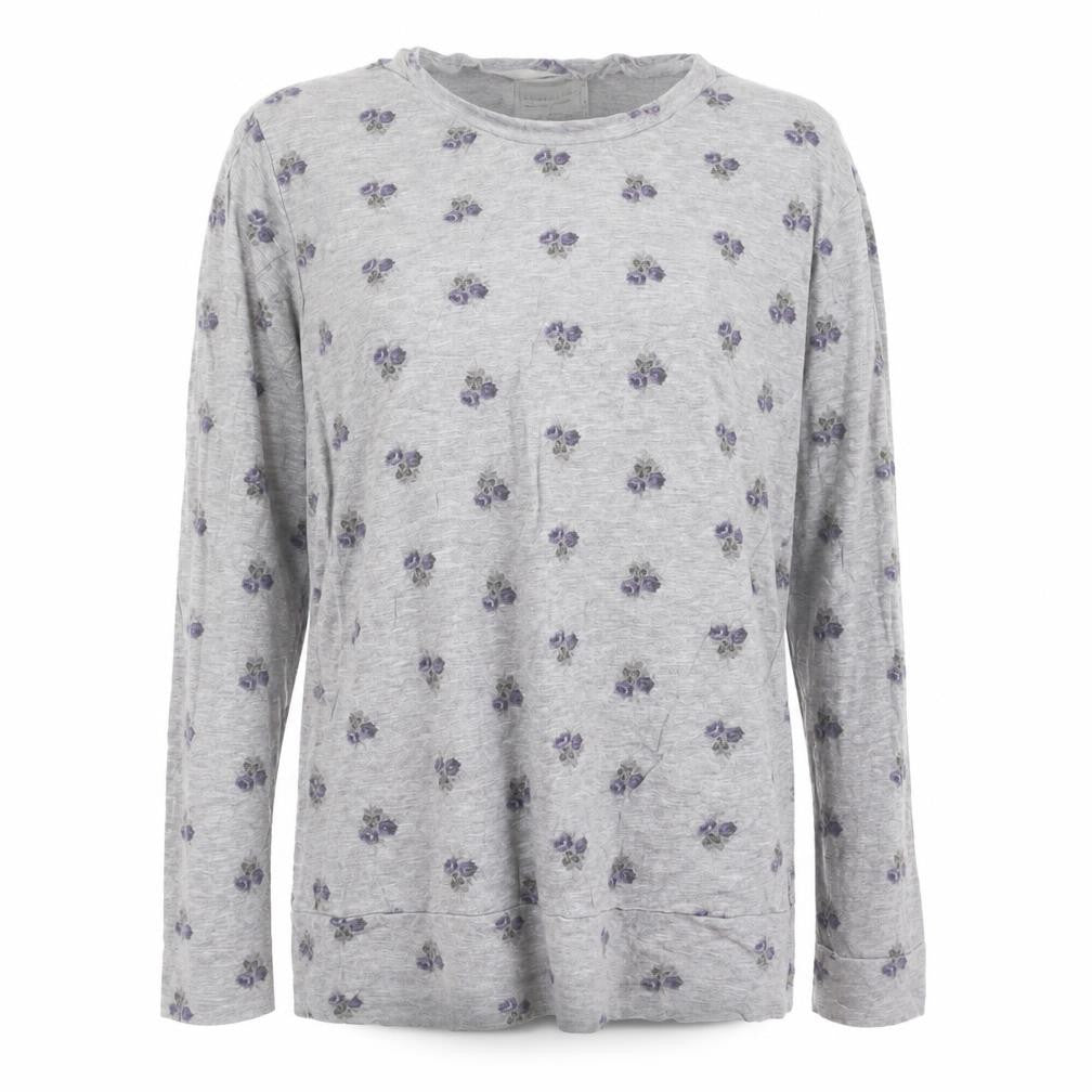Next Women Grey Floral Long Sleeve Viscose Nightshirt XS