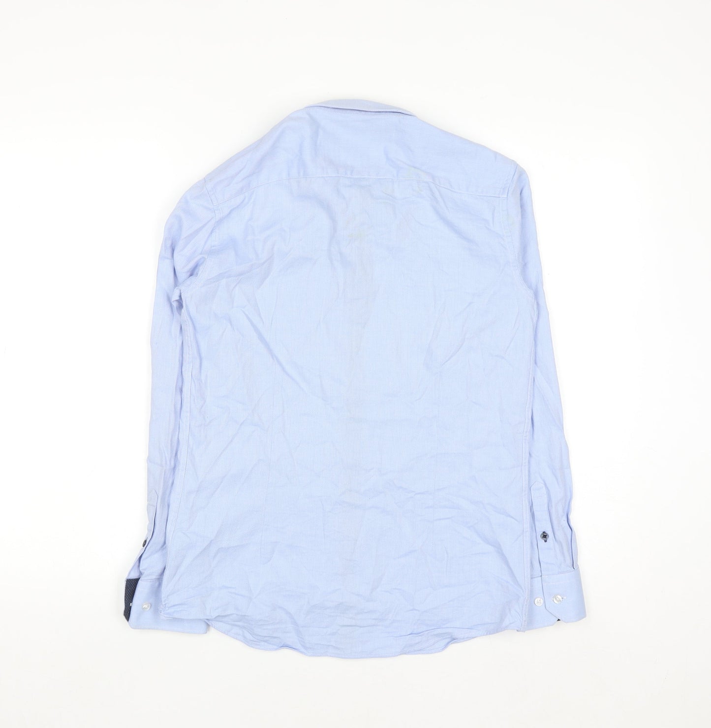 Diesel Boys Blue Long Sleeve Button-Up Dress Shirt Age 13 Cotton Classic Fit