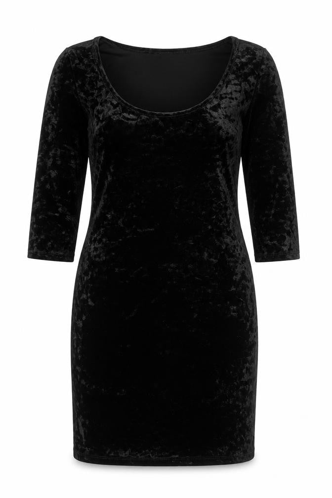Dunnes Women’s Black Velvet Bodycon Party Dress Size 12