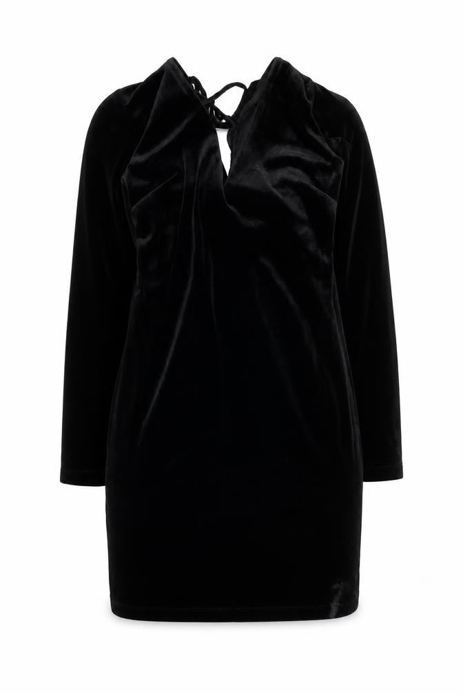 Topshop Women’s Black Velvet Bodycon Dress Size 8 Party Evening
