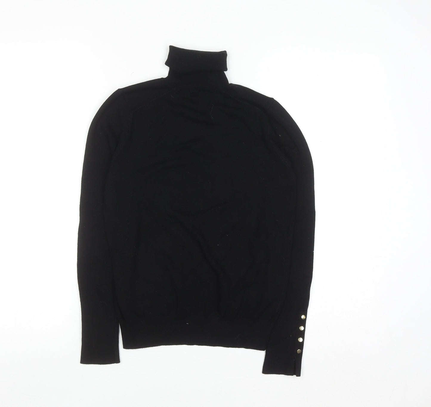 Zara Women Black Roll Neck Long Sleeve Pullover Jumper Size 12