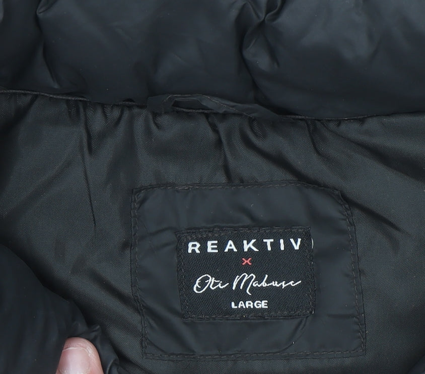 Reaktiv x Oti Mabuse Men's Black Puffer Waistcoat Size L Lightweight