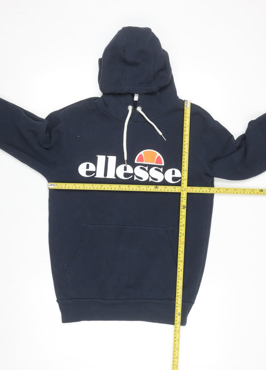 Ellesse Women's Navy Hoodie Size 8 Pullover Cotton Blend Logo Hooded Sweatshirt