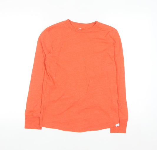 GAP Kids Boys Orange Long Sleeve Cotton Blend T-Shirt XL 12-13 Years