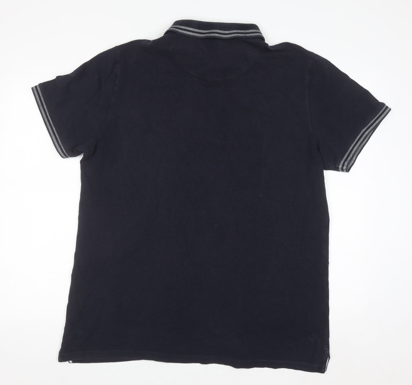 Nutmeg Men Black XL Cotton Button-Down Polo Shirt