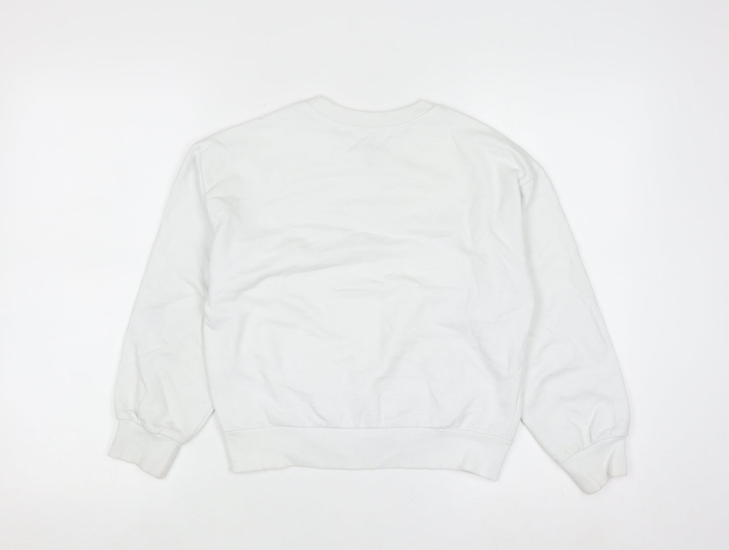 DKNY Girls White Graphic Manhattan Sweatshirt M 8-10 Years Cotton Blend