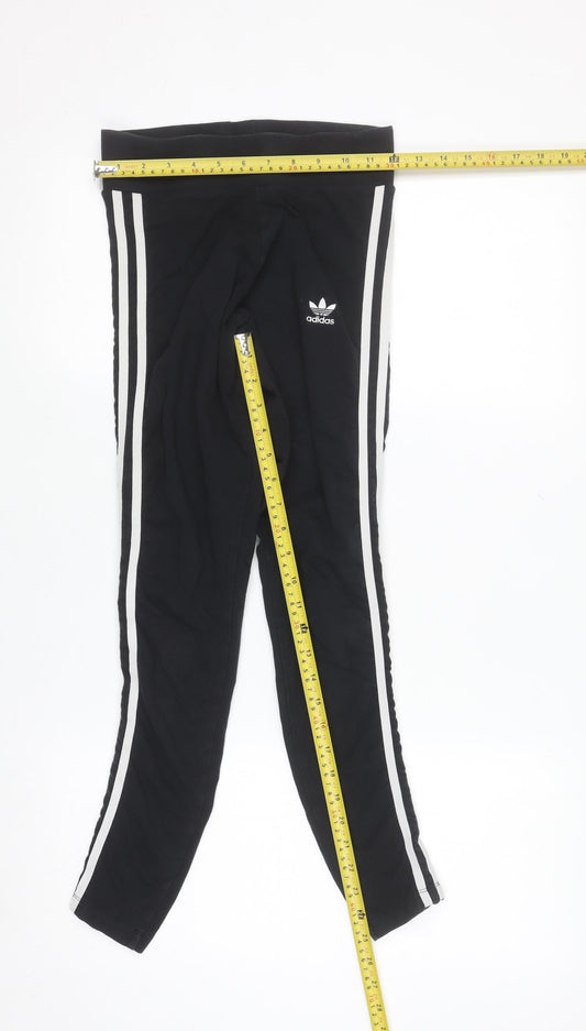 Adidas Women’s Black Ankle Leggings Size 8 Stretch Cotton