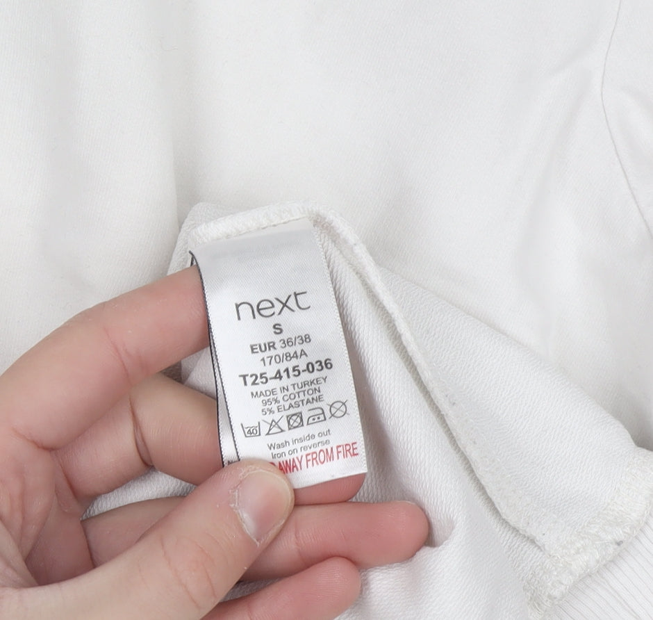 Next Maternity Women's White Small Crew Neck Pullover Sweatshirt