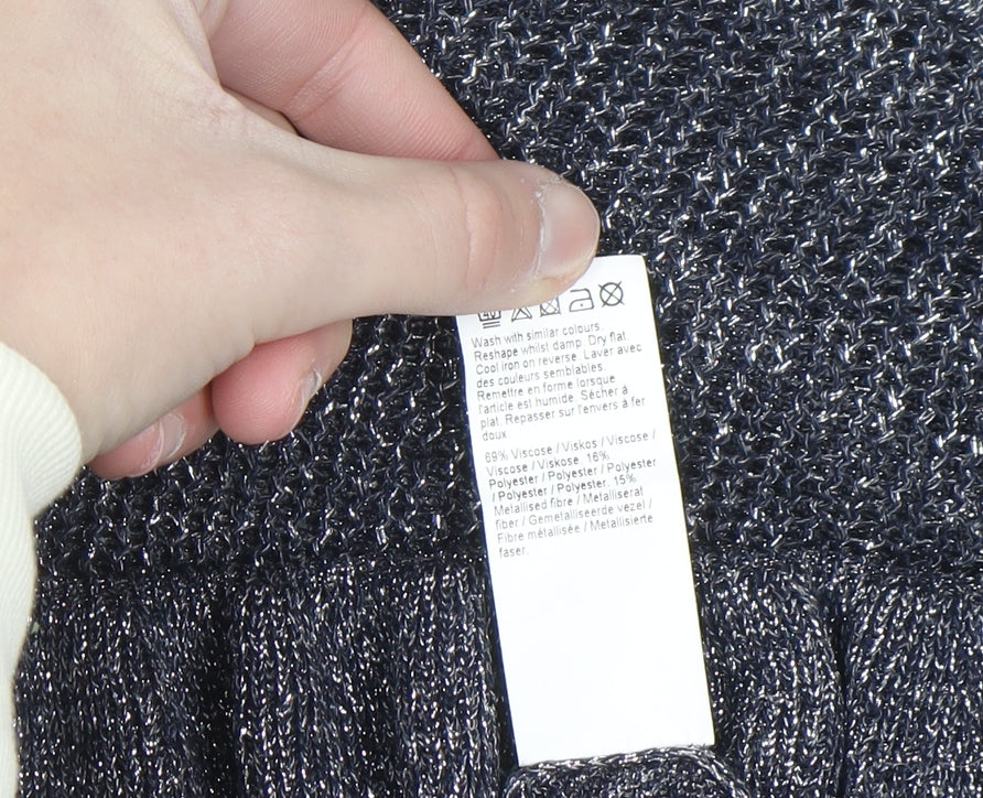 River Island Women's Grey Ruffle Knit Jumper Size 10