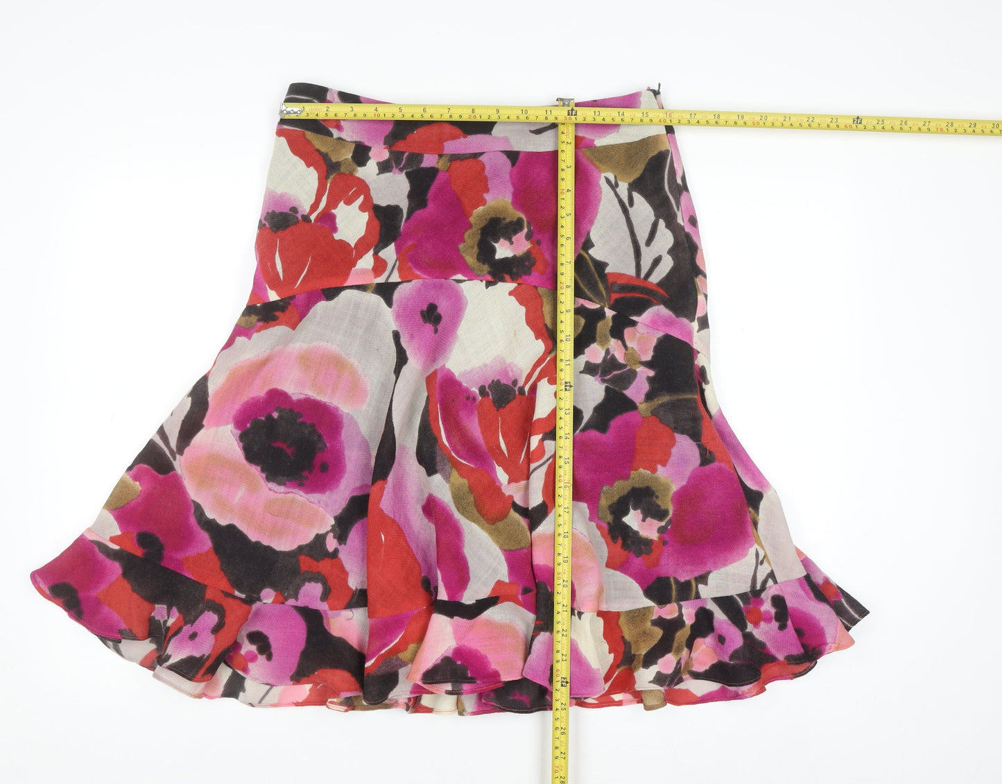 Fenn Wright Manson Women's Multicoloured Floral Wool Flared Skirt Size 12
