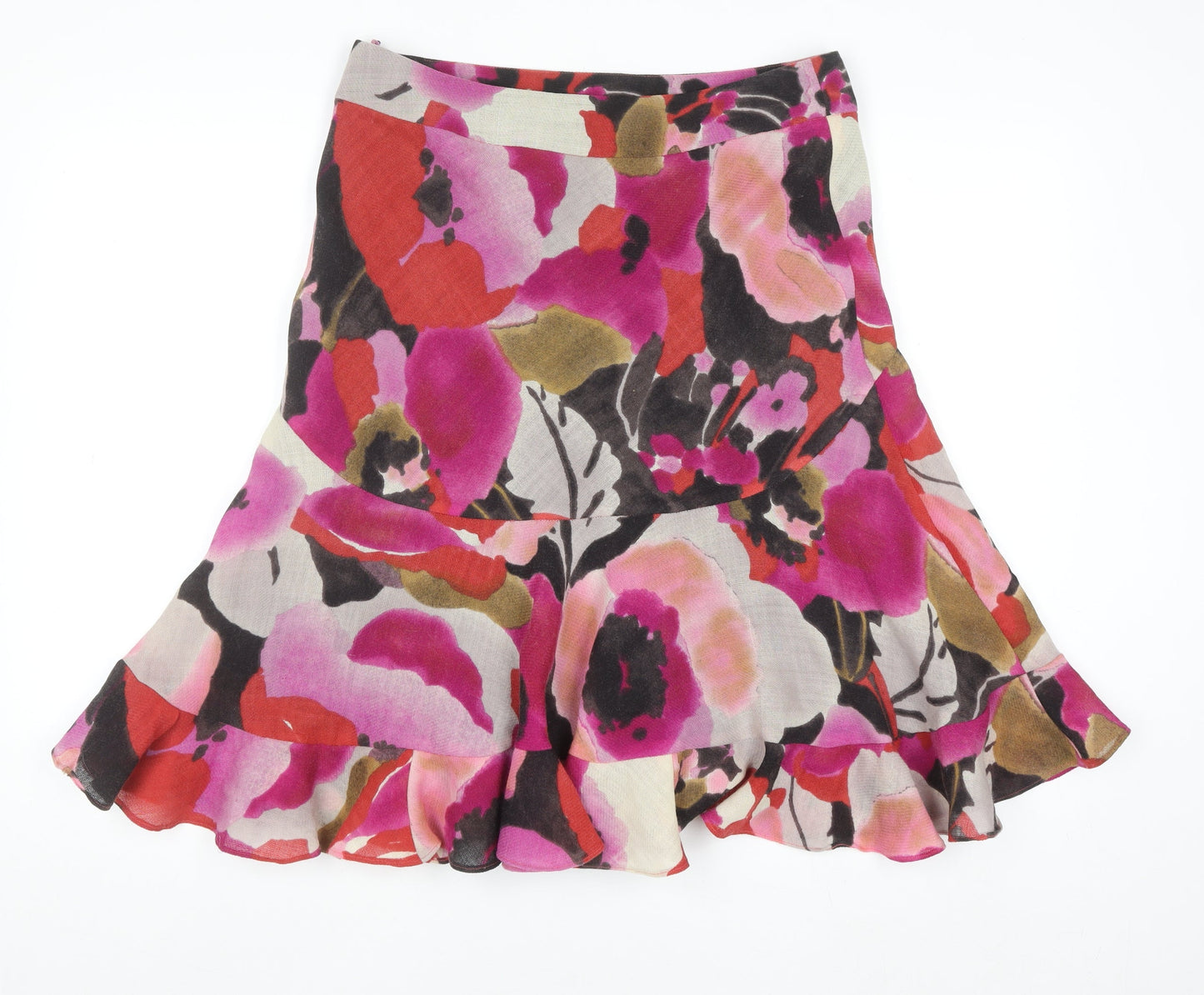 Fenn Wright Manson Women's Multicoloured Floral Wool Flared Skirt Size 12