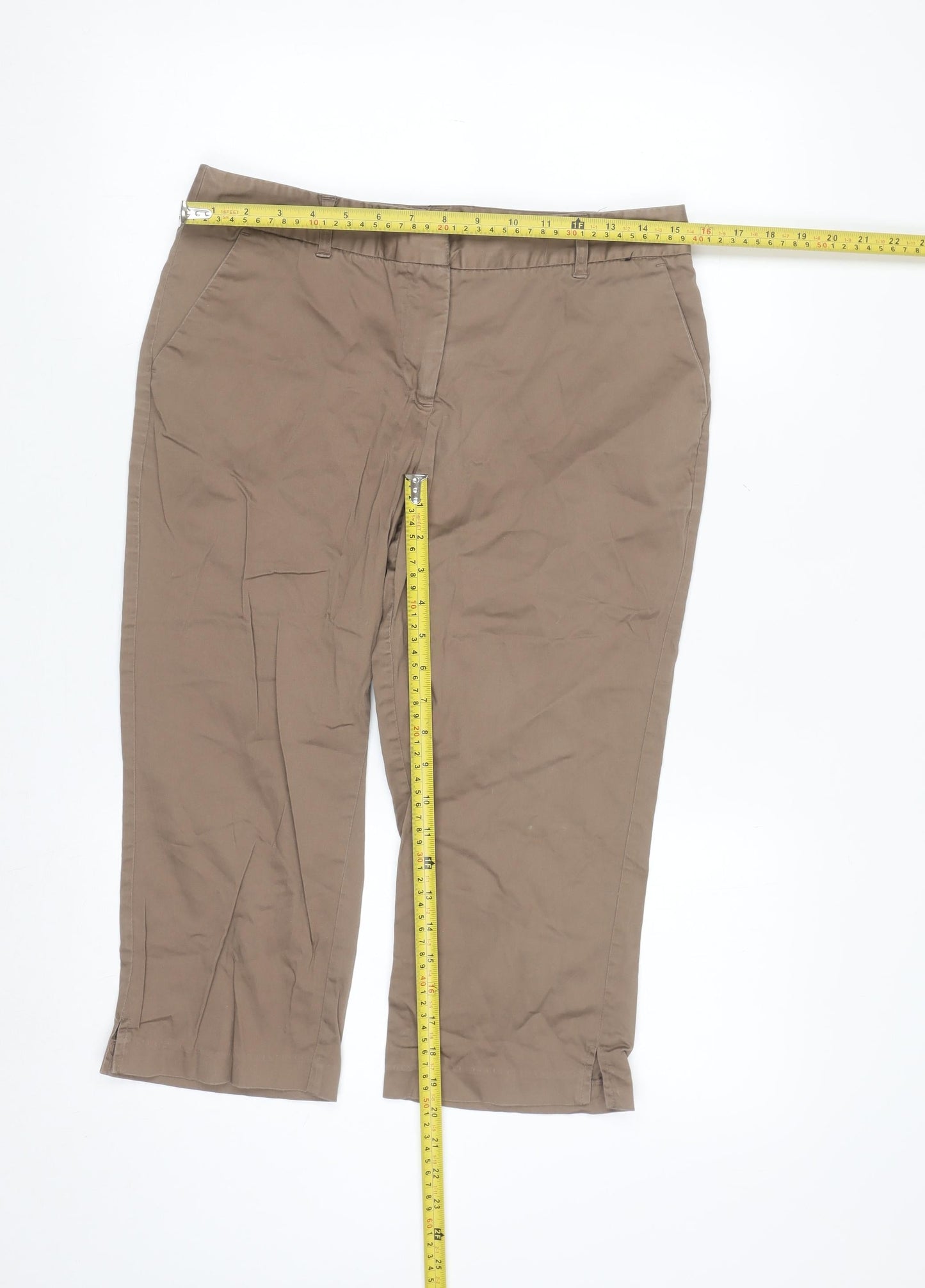 Atmosphere Women Beige Chino Shorts Size 12 Cotton Blend Casual