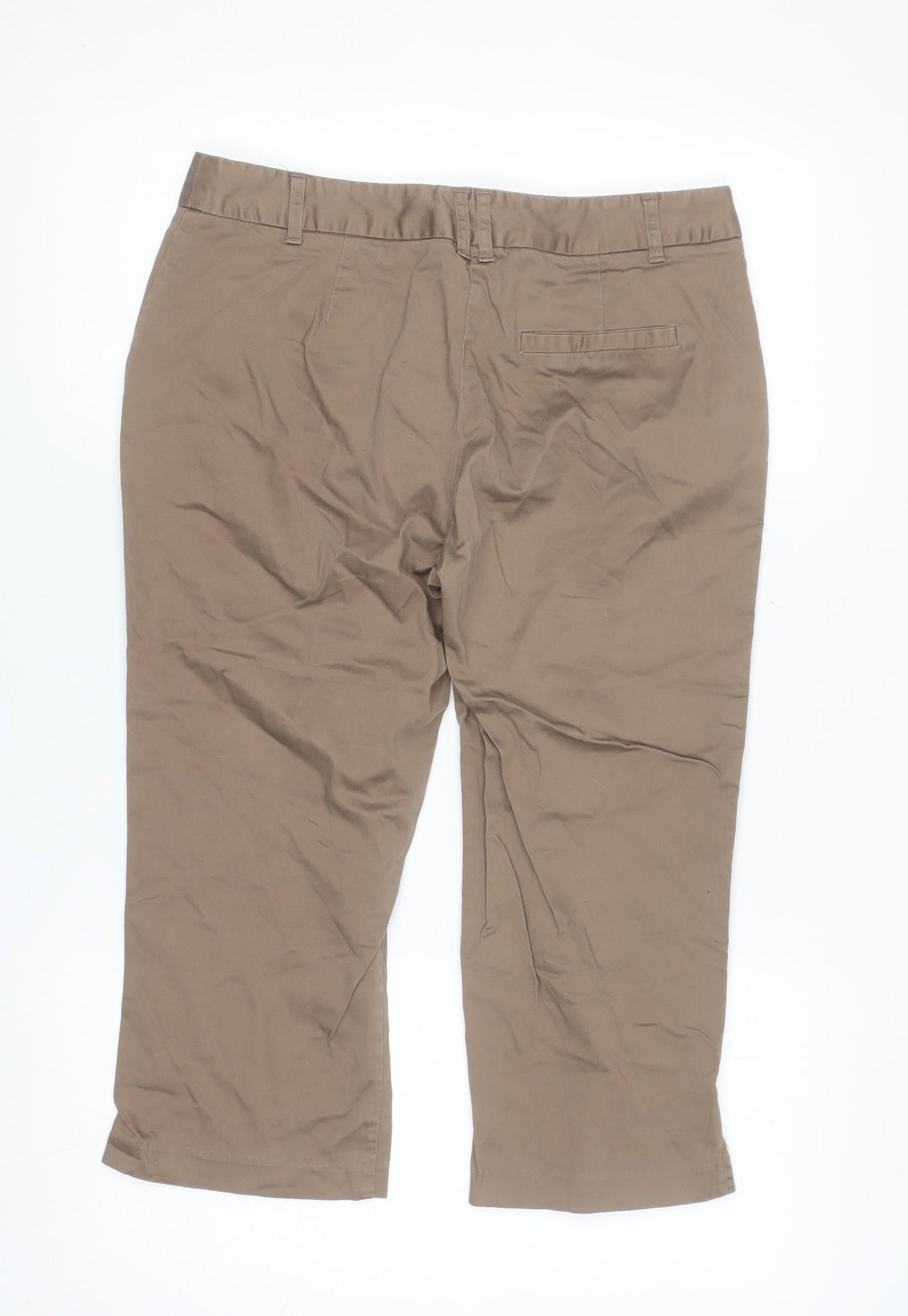 Atmosphere Women Beige Chino Shorts Size 12 Cotton Blend Casual