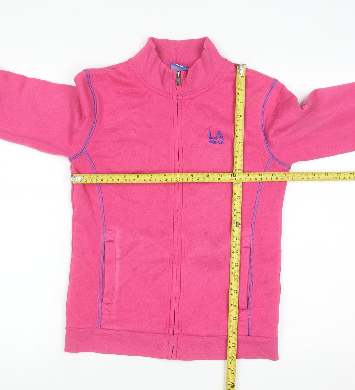 LA Gear Girls Pink Full Zip Fleece Sweatshirt 11-12 Years