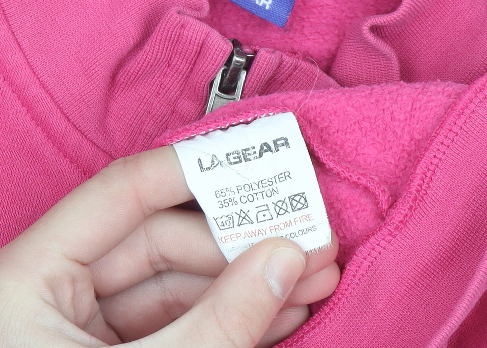 LA Gear Girls Pink Full Zip Fleece Sweatshirt 11-12 Years