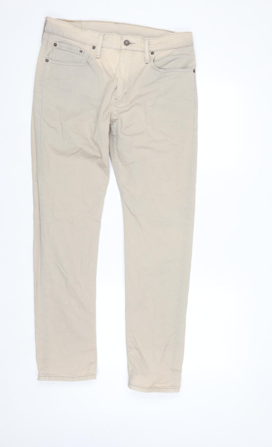 Levi's Men Beige 502 Regular Fit Straight Jeans W32 L32