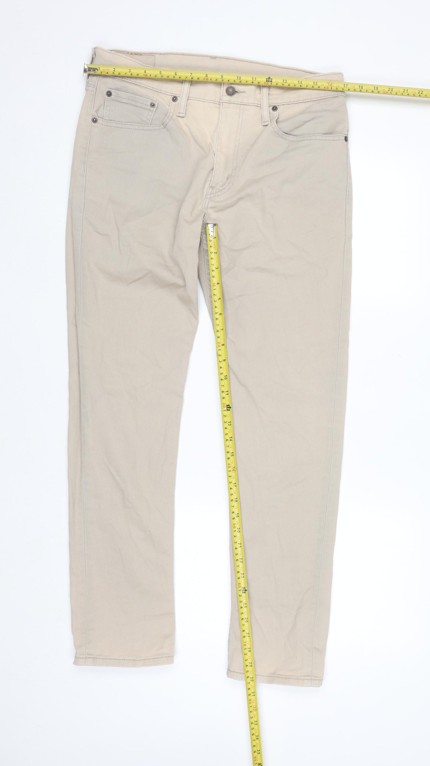 Levi's Men Beige 502 Regular Fit Straight Jeans W32 L32