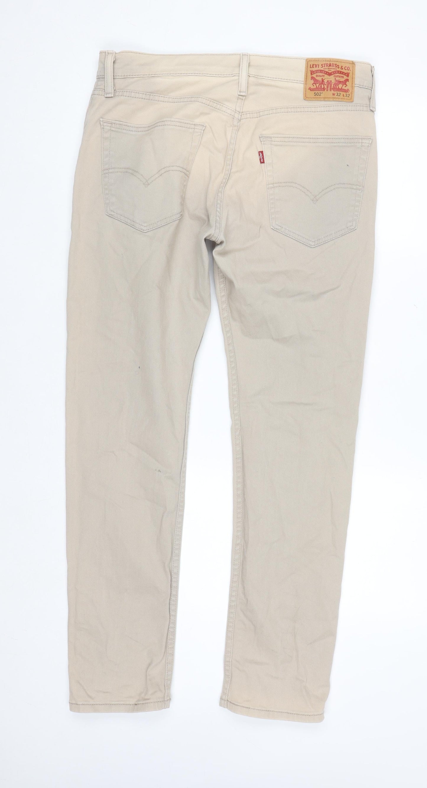 Levi's Men Beige 502 Regular Fit Straight Jeans W32 L32