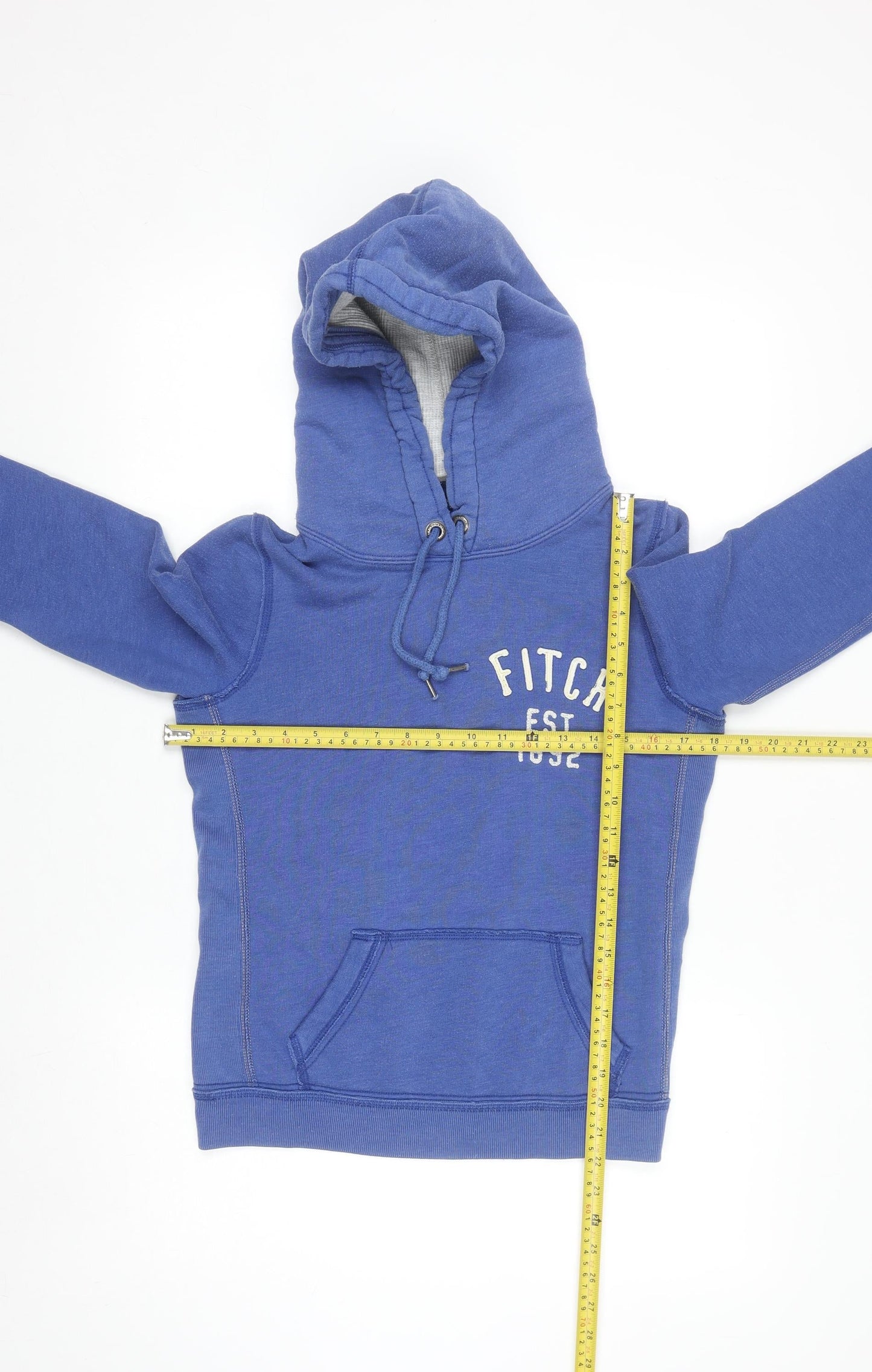 Abercrombie & Fitch Men's Blue Pullover Hoodie Medium Fleece