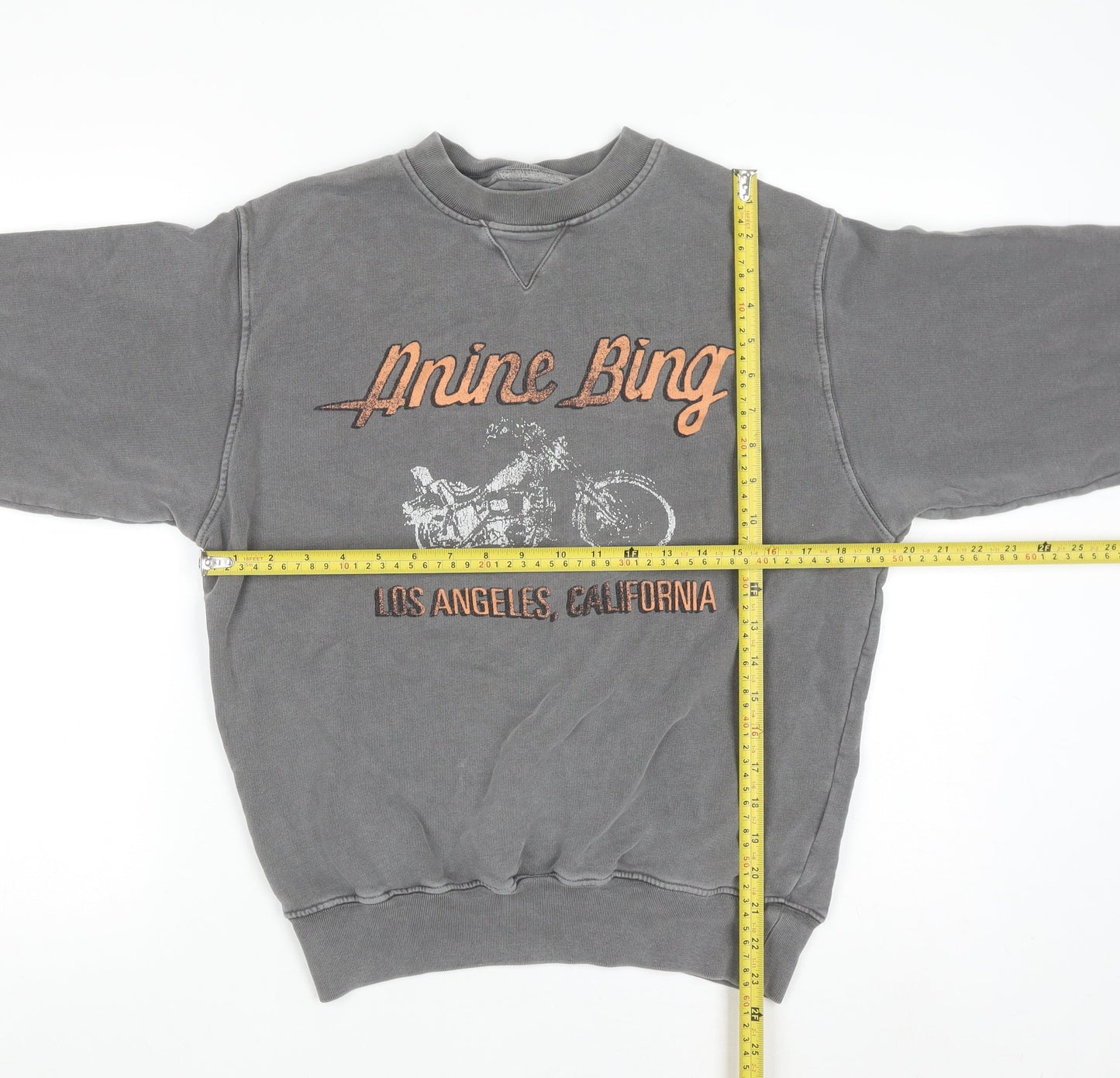 Anine Bing Women's Grey Graphic Pullover Sweatshirt XS Organic Cotton