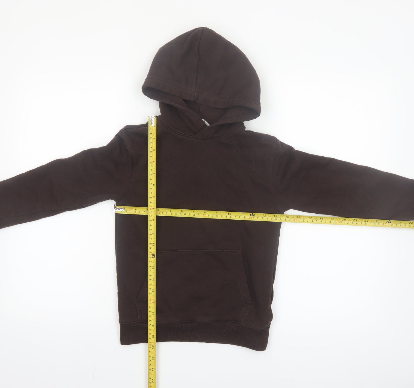 H&M Boys Brown Pullover Hoodie 9-10 Years Soft Cotton Blend Casual