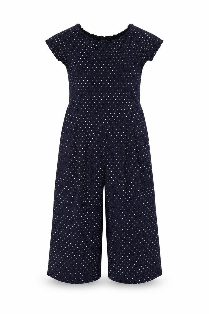 St Bernard Girls Blue Polka Dot Jumpsuit Age 6 Short Sleeve Casual