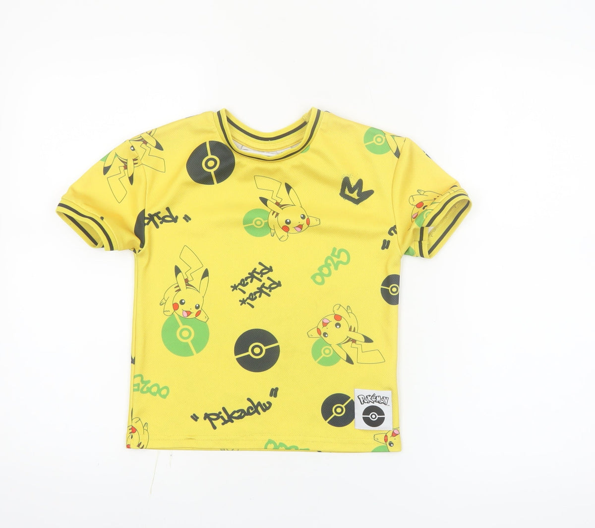 Pokémon Boys Yellow Pikachu T-Shirt 5-6 Years Short Sleeve Graphic Top