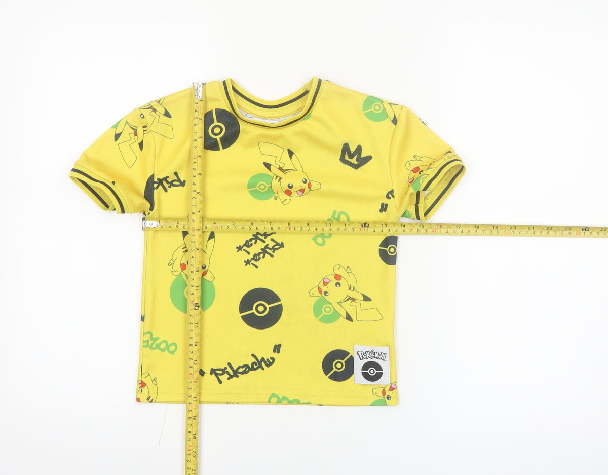 Pokémon Boys Yellow Pikachu T-Shirt 5-6 Years Short Sleeve Graphic Top