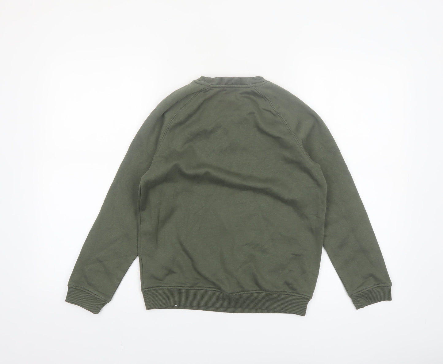 Primark Boys Green 10-11 Years Crew Neck Pullover Sweatshirt