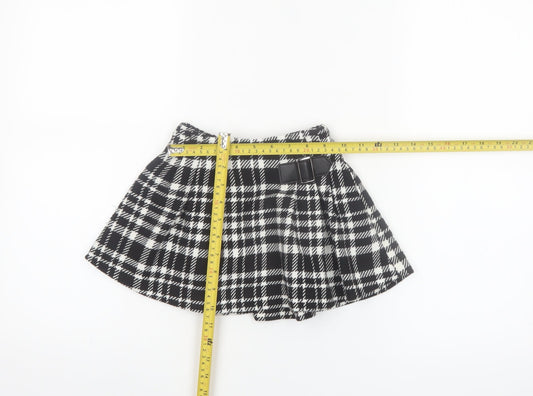 Dunnes Stores Girls Black & White Check Pleated Skirt 2-3 Years