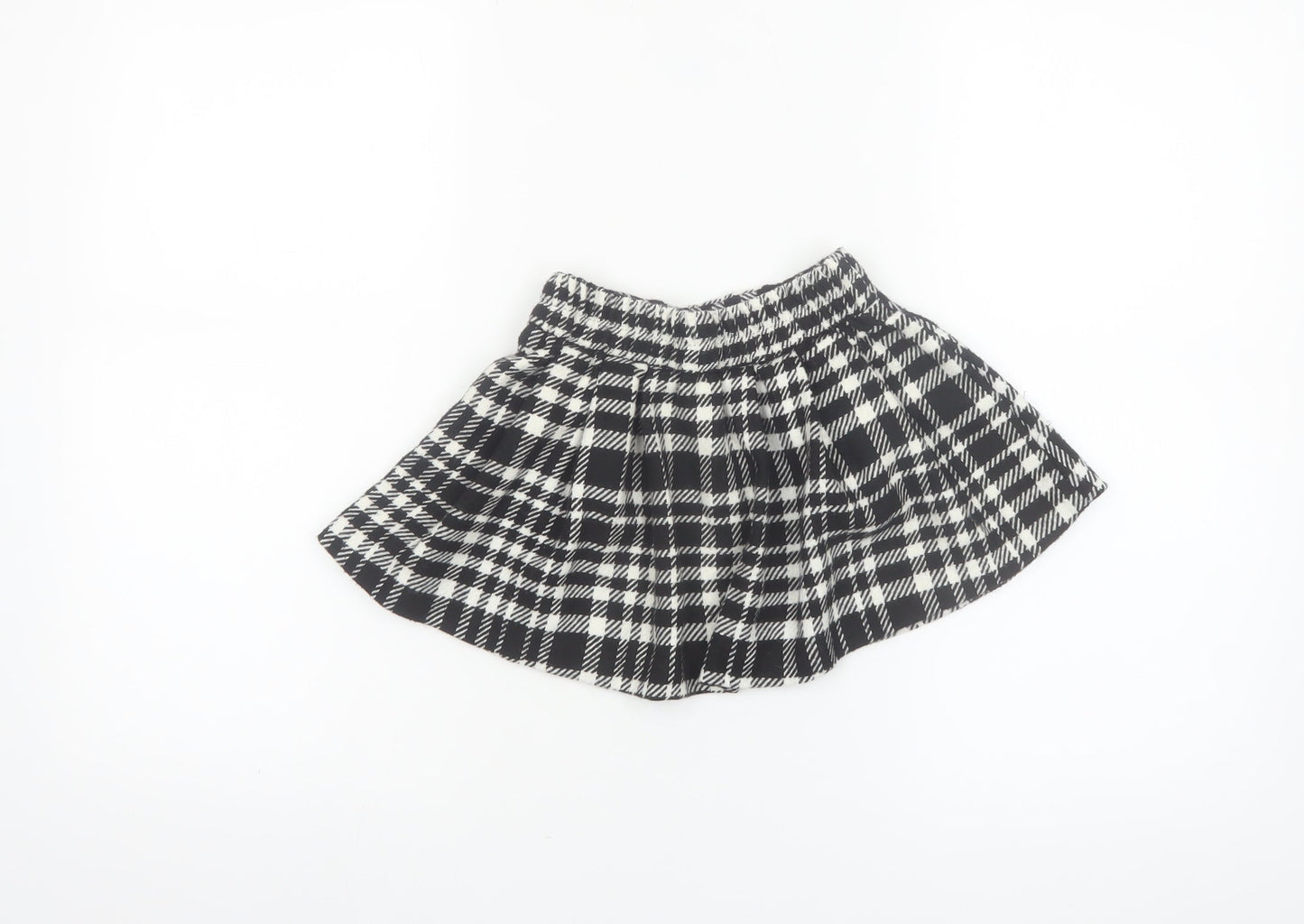 Dunnes Stores Girls Black & White Check Pleated Skirt 2-3 Years